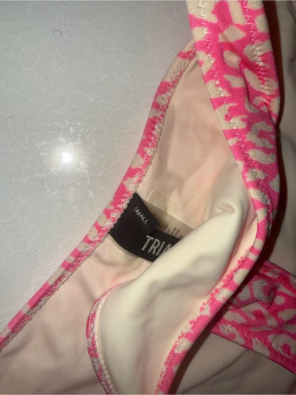 triangl swimwear Hot Pink & White cheetah Bikini set